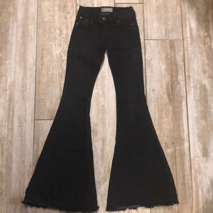Free People black extreme flare jeans